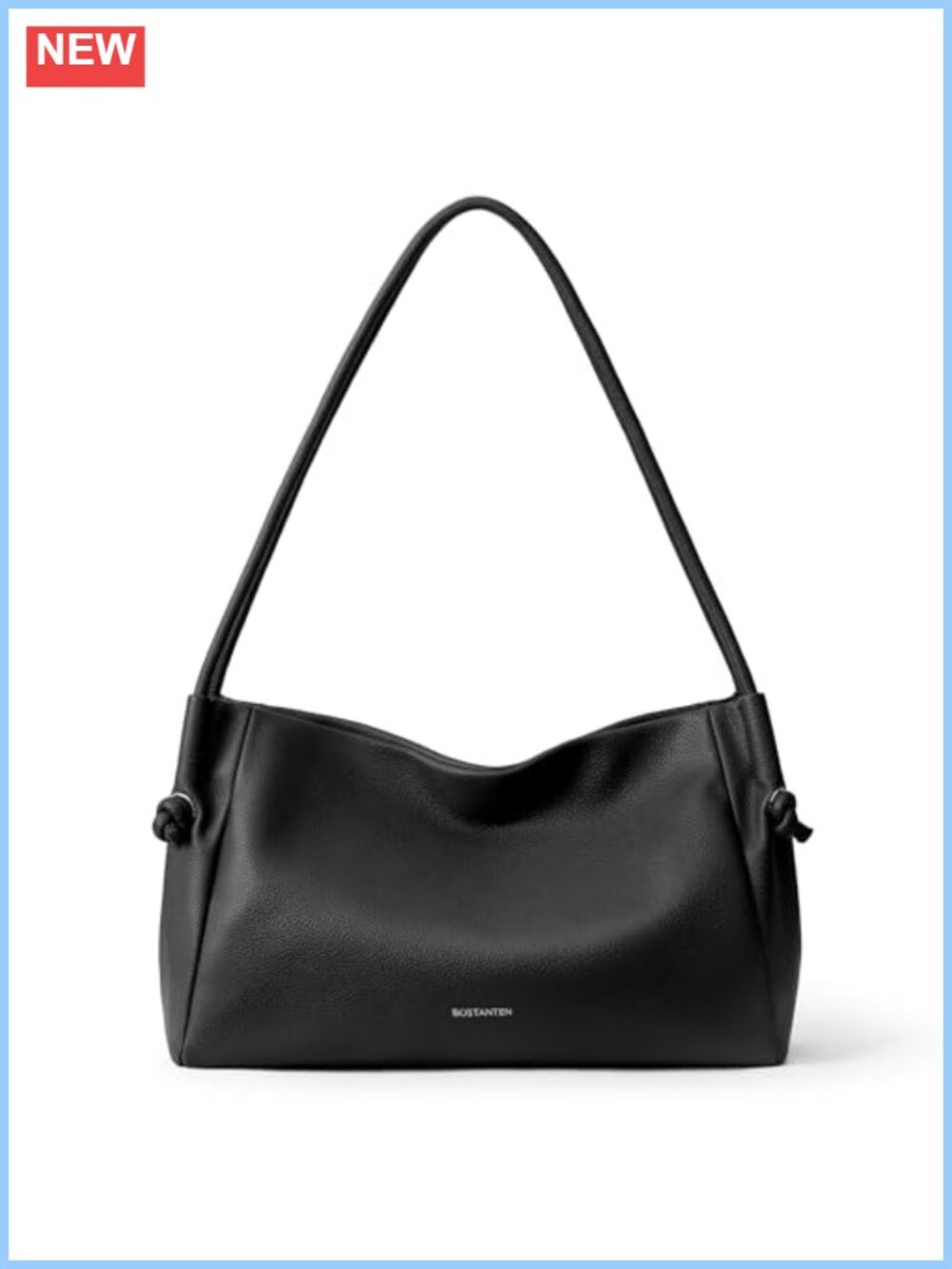 Pebbled Vegan Leather Hobo Shoulder Bag Lightweight Spacious Multi-Pocket